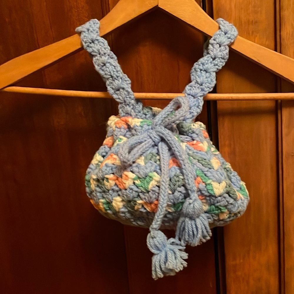 Crochet Multicolor Pastel Round Bag